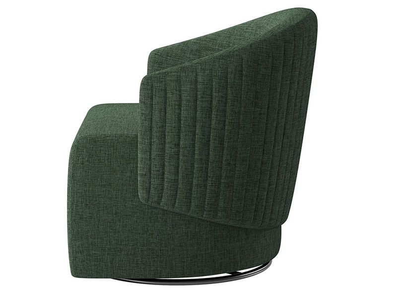 BELLEZE Swivel Accent Chair, Modern Upholstered Swivel Armchair 360 Degree Barrel Chair Comfy Corner Chair for Living Room Bedroom - Malta (Green)