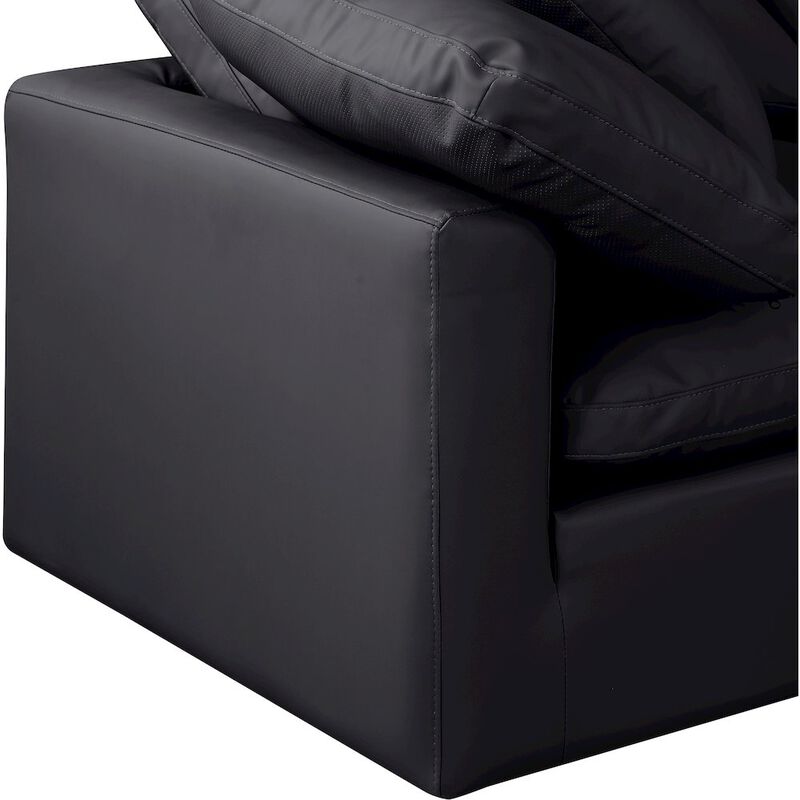 Meridian Furniture Indulge Black Vegan Leather Modular Sofa