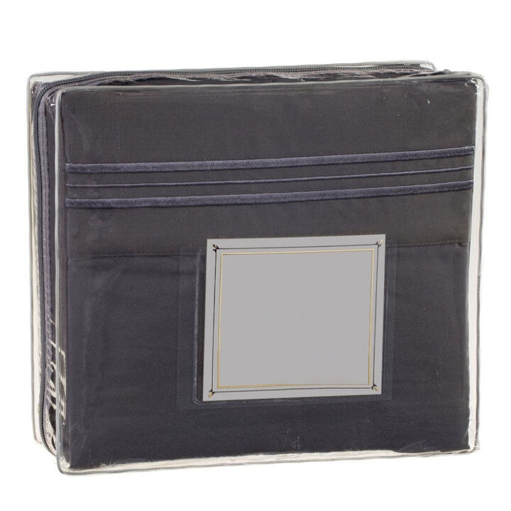 Ultra-Soft Microfiber Sheets – 4-Piece Bedding Set in Charcoal Stone