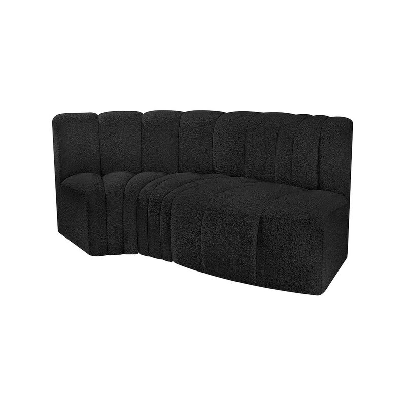 Meridian Furniture Arc Black Boucle Fabric Modular Sofa