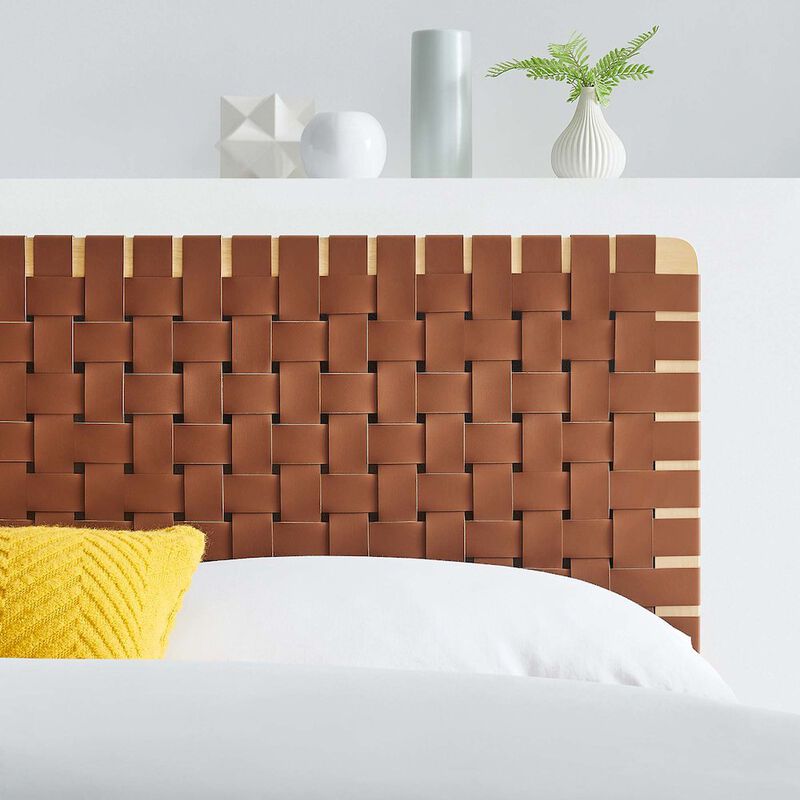 Sparta Weave Vegan Leather Full Headboard image number 6