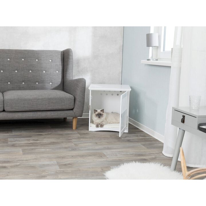 TRIXIE 1-Door 20" Wooden Indoor Furniture Style Crate for Small Dogs, White