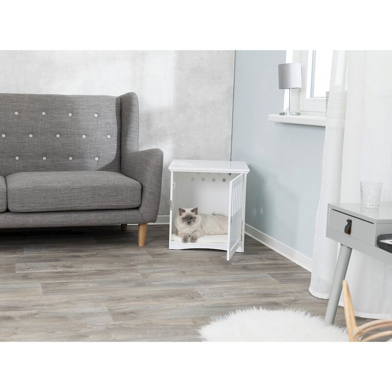 TRIXIE 1-Door 20" Wooden Indoor Furniture Style Crate for Small Dogs, White image number 1