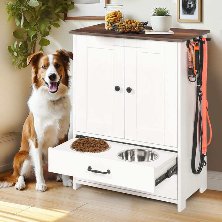 Suvild Wood Pet Feeding Station Cabinet