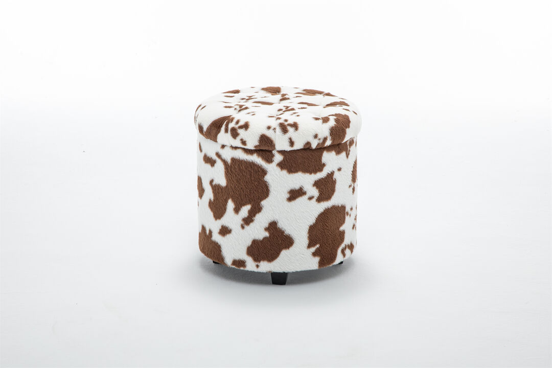 Round Storage Ottoman