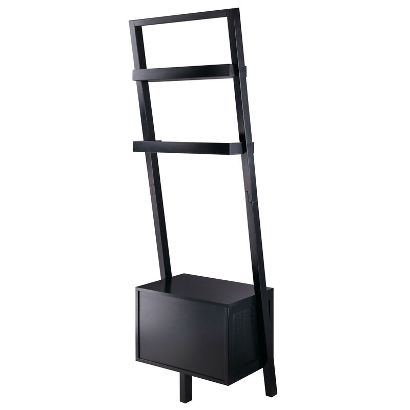 Bellamy 2-Drawer Leaning Shelf, Black image number 4