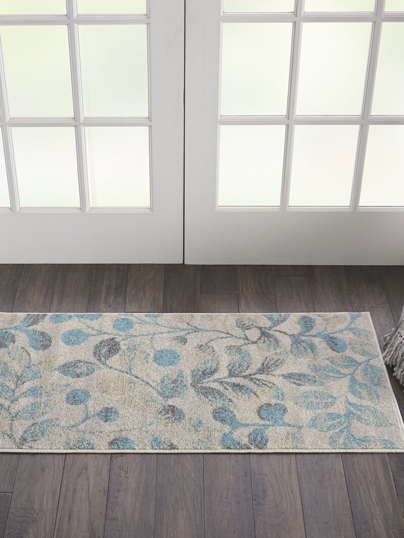 Tranquil TRA03 Ivory/Turquoise 2'3" x 7'3" Rug image number 6