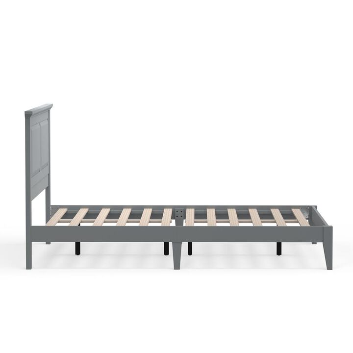 Glenwillow Home Cottage Style Wood Platform Bed in Queen - Grey