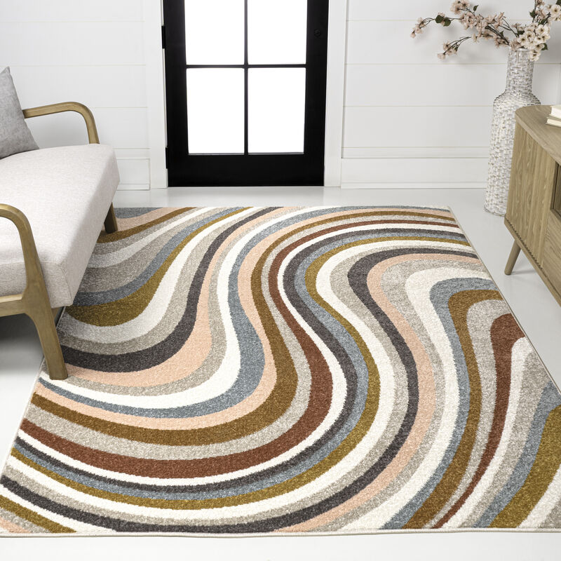 Flow Abstract Swirl Area Rug