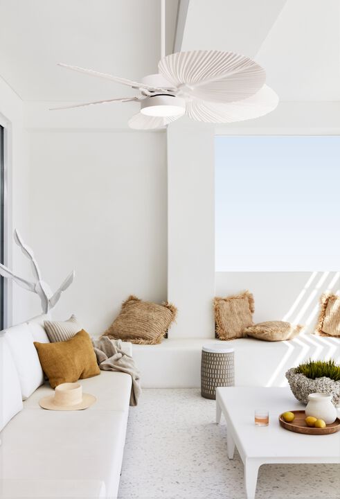 Lucci Air Bali 52" Outdoor Indoor/Outdoor Ceiling Fan with Light and Remote, Modern Tropical Ceiling Fan with Lights, Damp Rated, Energy Efficient DC Motor
