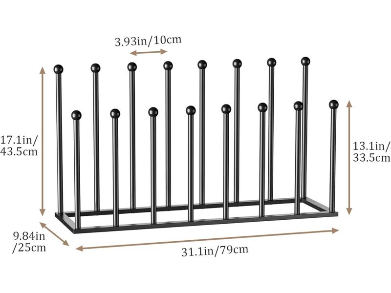 Entryway Metal Shoe Organizer Closet Storage Black Standing image number 2