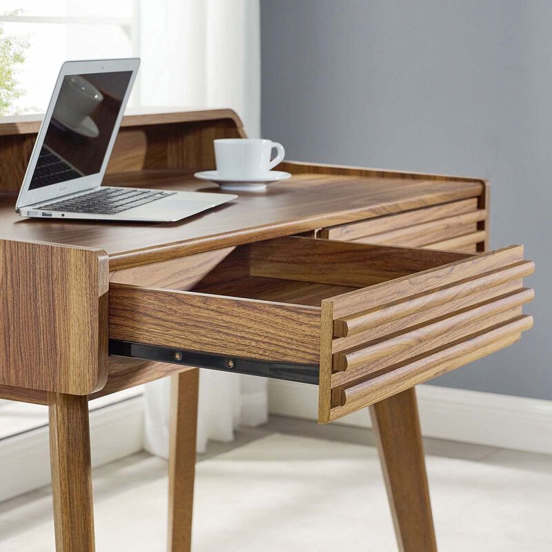 Modway Render Mid-Century Modern Writing Desk in Walnut image number 7