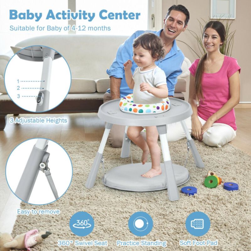 Hivvago 6-in-1 Baby High Chair Infant Activity Center with Height Adjustment