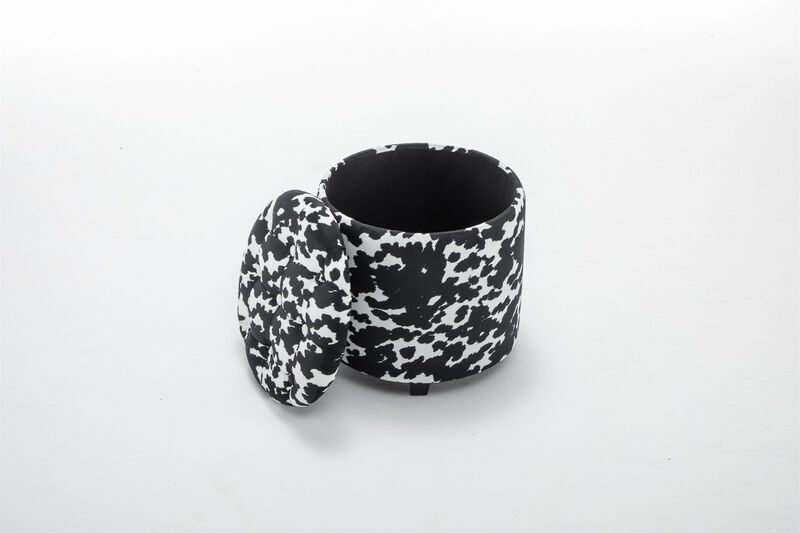 Round Storage Ottoman image number 5