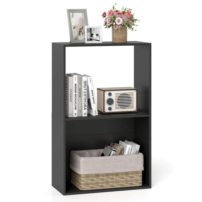 Freestanding 3-Tier Bookshelf with Open Storage Compartments image number 3