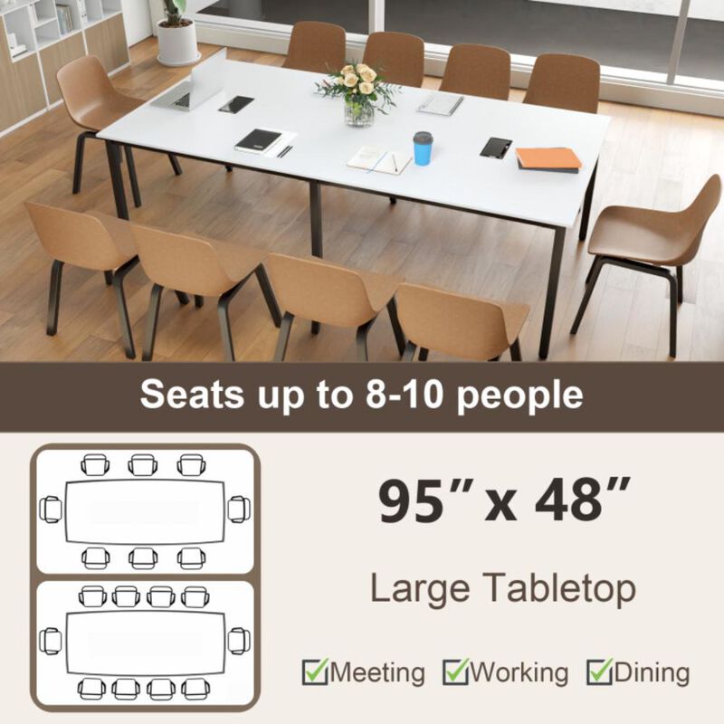 Hivvago 8 Feet Conference Room Table Large Meeting Table Seats up to 10 People