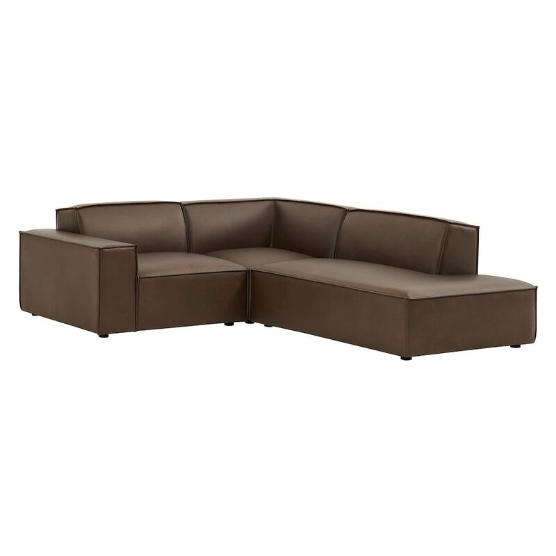 Restore 3-Piece Vegan Leather Modular L-Shaped Sectional Sofa image number 0