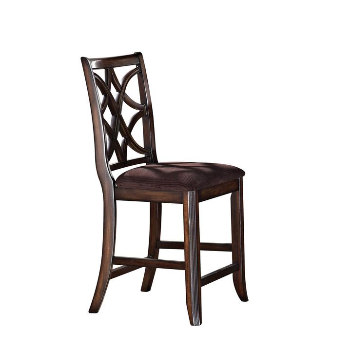 Acme Furniture Keenan Side Chair (Set-2), Dark Walnut & Brown MFB