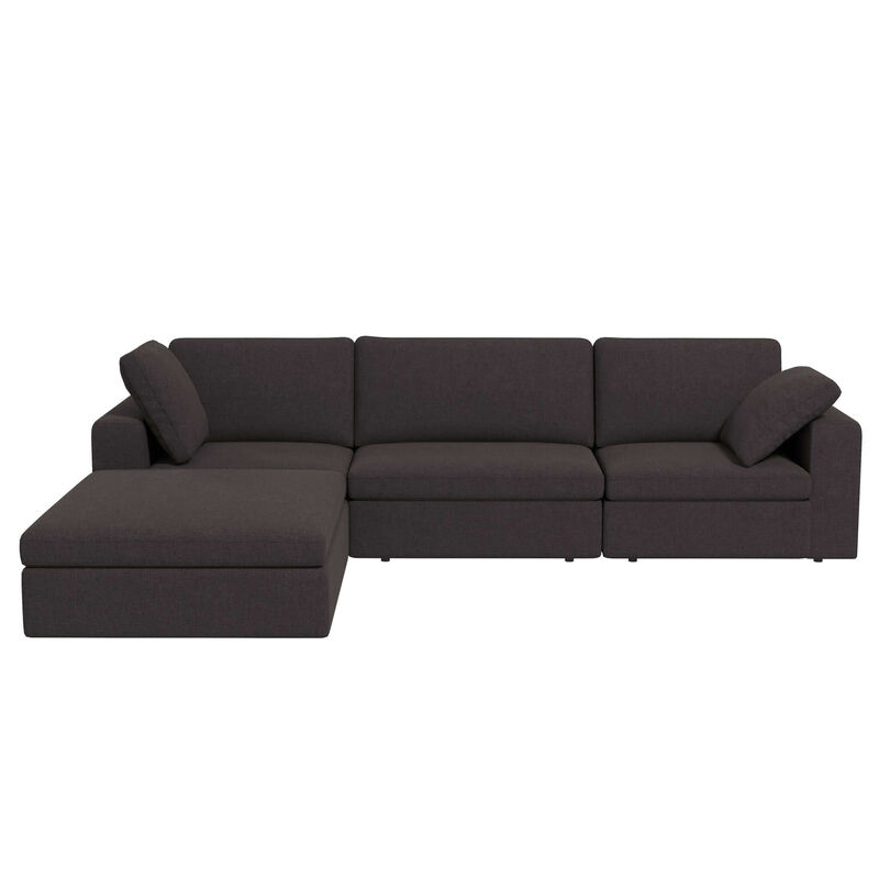 Merax Modular Corner Sectional Modern Fabric Sofa Dark Gray
