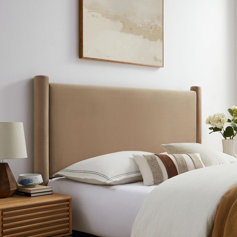 Rael Performance Velvet Queen Headboard image number 1