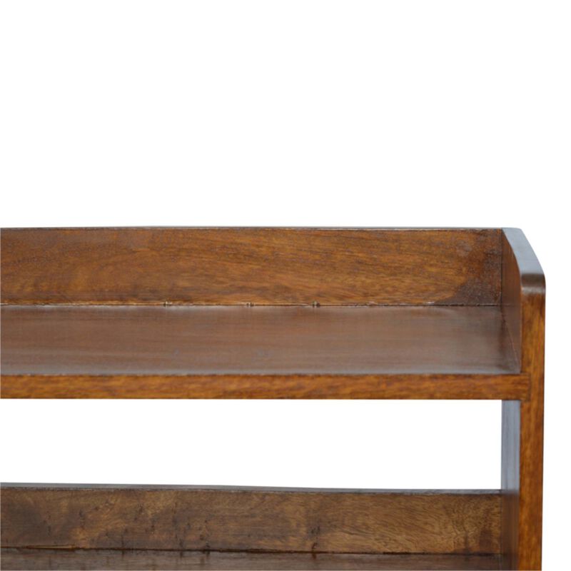 Solid Wood Nordic Chestnut Finish Storage Bench