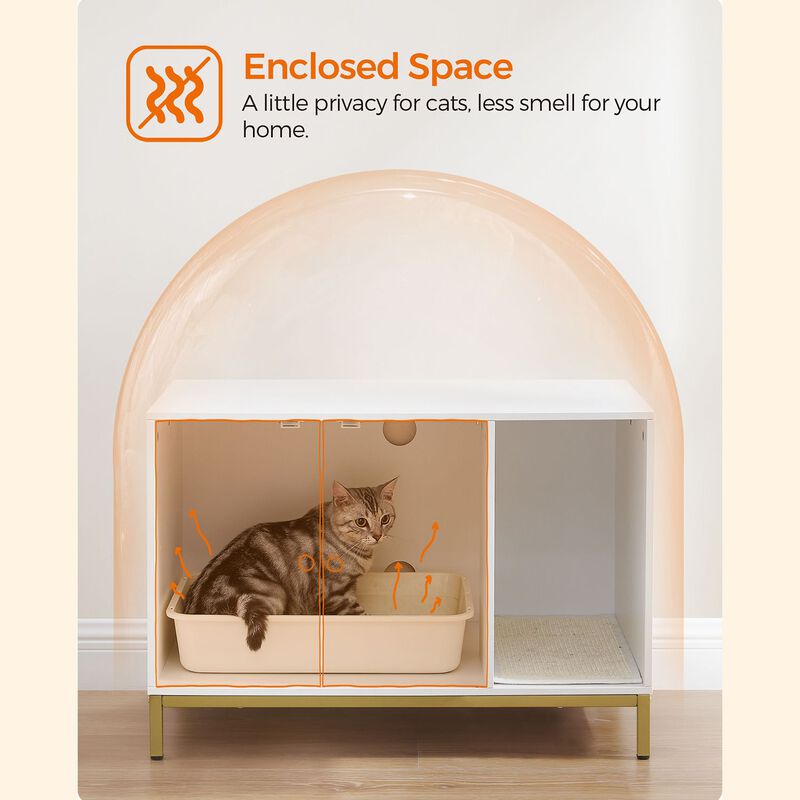 Hidden Cat Litter Box Furniture with Concealed Storage and Stylish Design