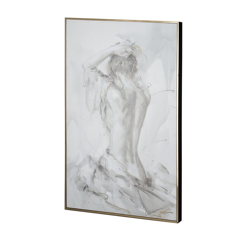 Tia 33 x 49 Hanging Wall Art Portrait Set of 2, Gray Feminine Figure Sketch image number 2