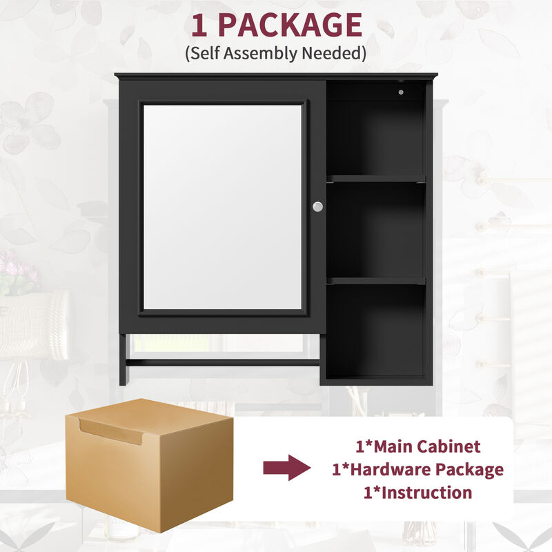 ELEMENT ACE Space Saving Wall Mounted Medicine Cabinet with Adjustable Storage Shelves image number 7