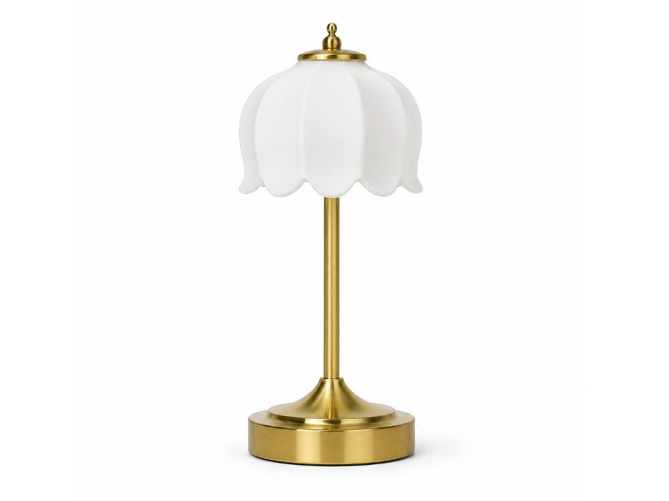 Rechargeable Cordless Dimmable Vintage Table Lamp For Bedroom Bathroom White
