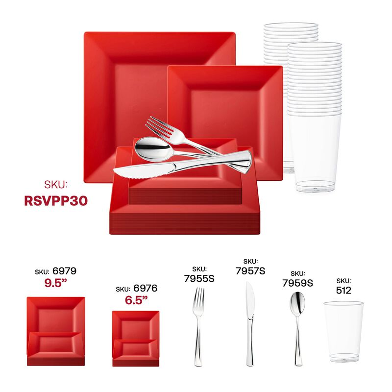Square Plastic Wedding Value Set (30 Sets) image number 5