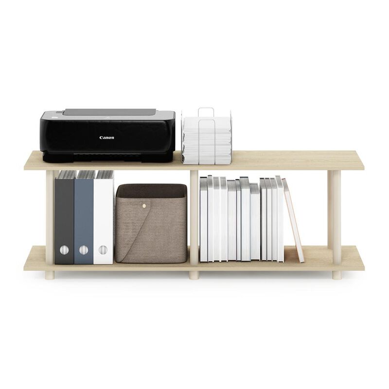 Furinno Turn-N-Tube No Tools Modern Rectangle Side Table, Bauhaus Oak/Beige