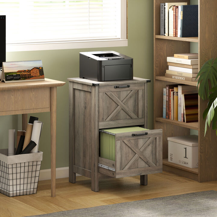 Hivvago Rustic 2-Drawer Vertical Filing Cabinet for Home or Office