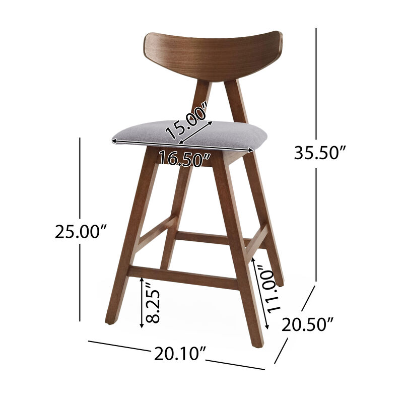 Streamdale Mid-Century Mod Counter Stools Retro Splayed Legs, Upholstered Comfort