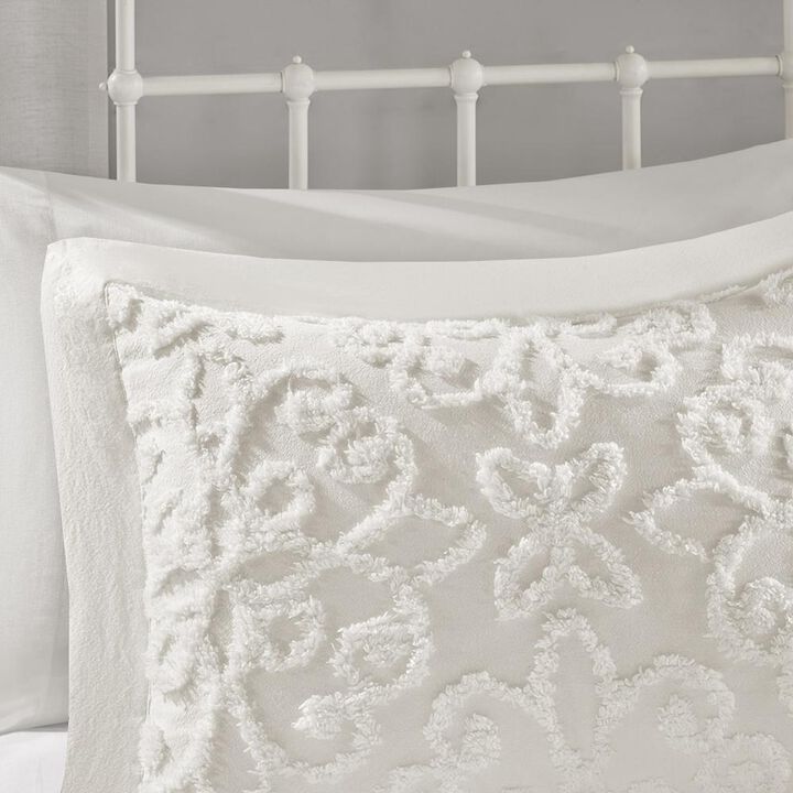 Belen Kox Floral Medallion Tufted White Bedspread Set, Belen Kox