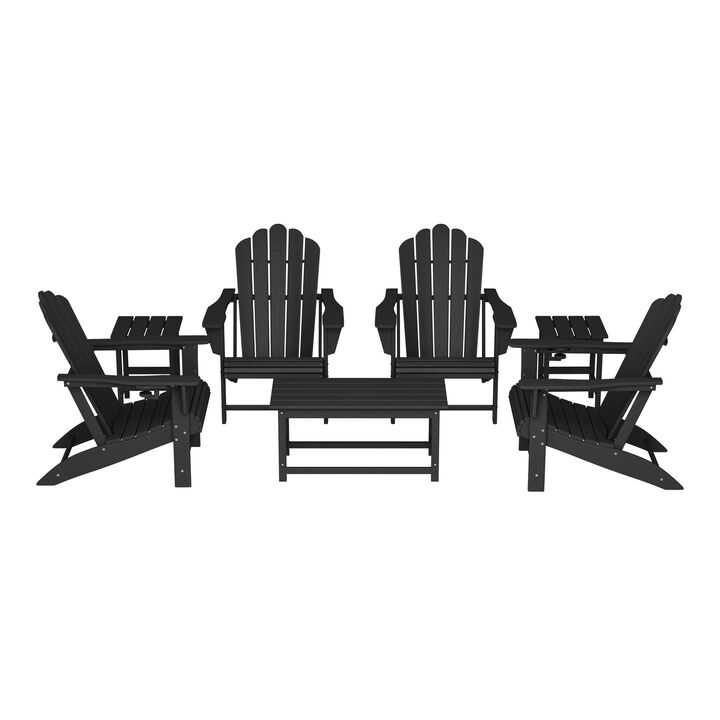 WestinTrends 7-Piece HDPE Outdoor Patio Furniture Adirondack Conversation Set