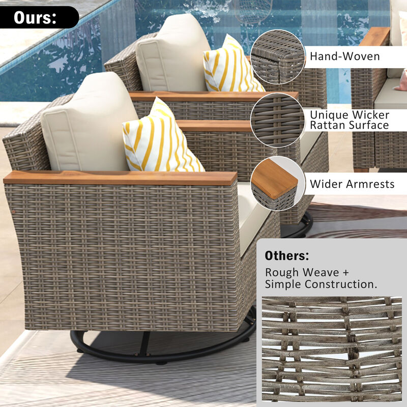 Merax Wicker Outdoor Patio Furniture Seating Set image number 7