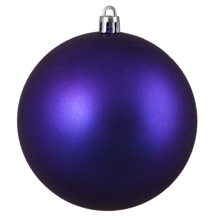 Matte Indigo Blue Shatterproof Christmas Ball Ornament 4" (100mm)