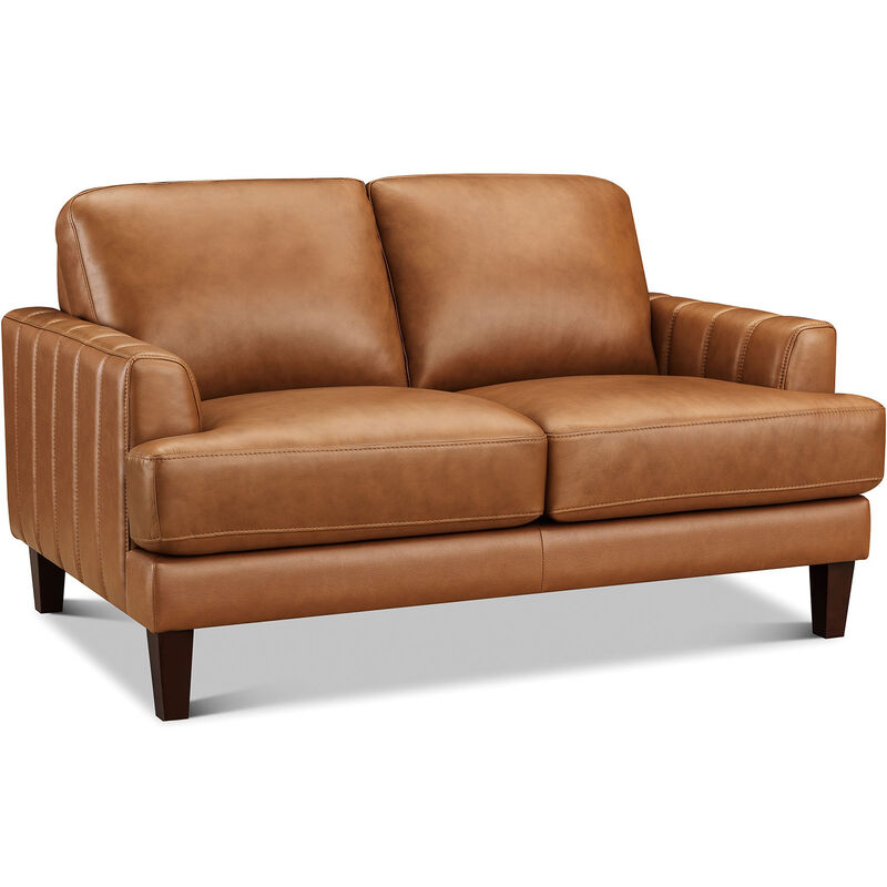 Cassia Top Grain Leather Loveseat