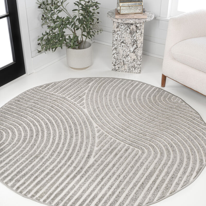 Hallie High-Low Minimalist Curve Geometric Area Rug