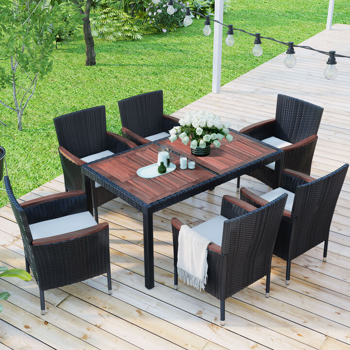 Merax 7-Piece Outdoor Patio Dining Table and Chairs Set