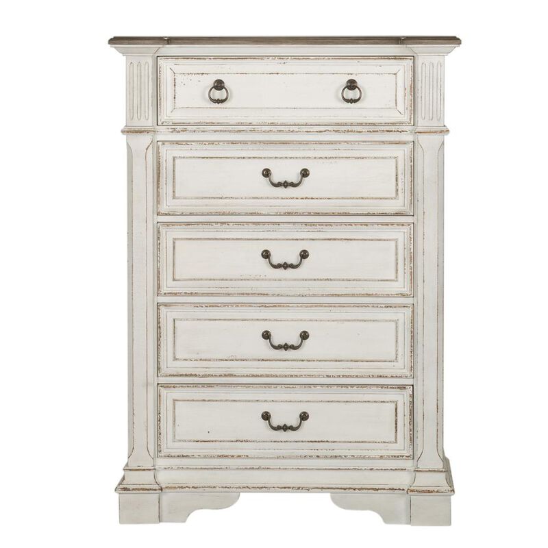 Liberty Furniture Abbey Park 5 Drawer Chest in Antique White image number 1