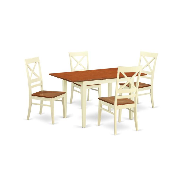 5 Pc small Kitchen Table set for 4-Table and 4 Kitchen Chairs