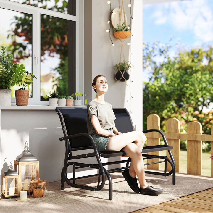 Hivvago 2-Person Outdoor Glider Bench with Powder Coated Steel Frame