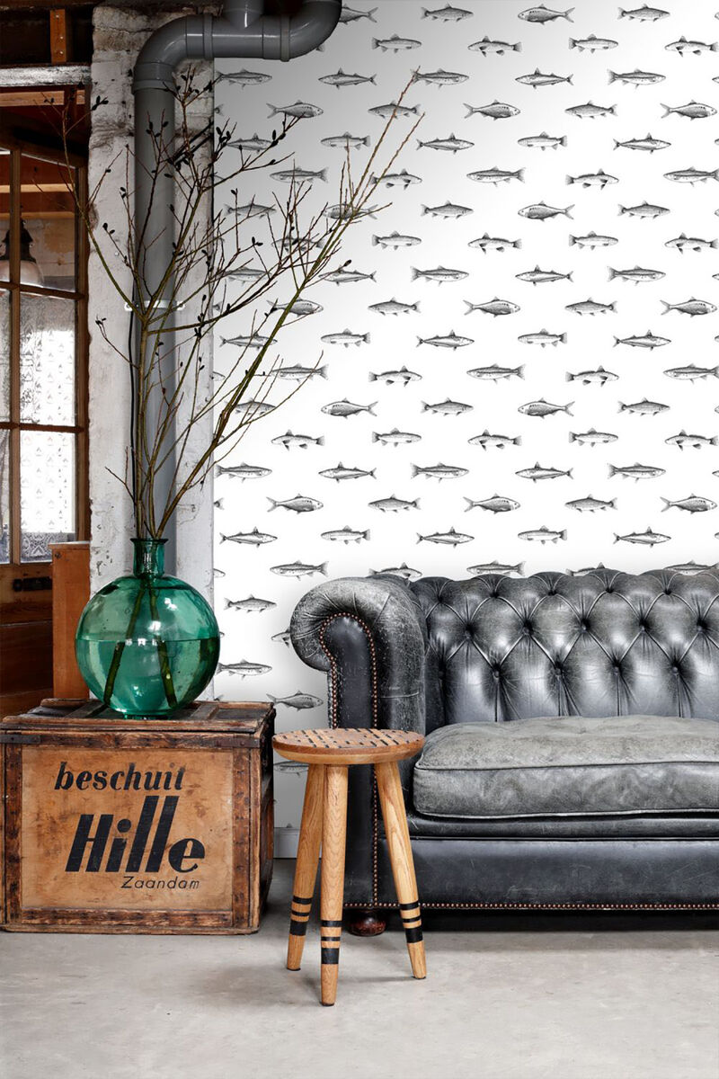Fiyero Off White Fish Wallpaper (Set of 2) image number 5