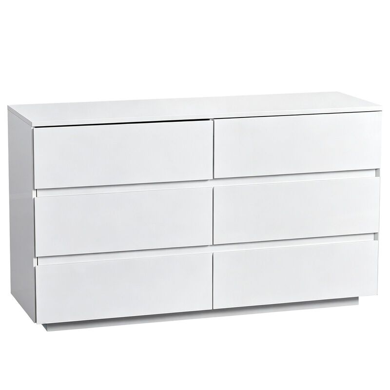 High Gloss 6 Drawer Storage Dresser with USB Powered RGB LED Lighting image number 6