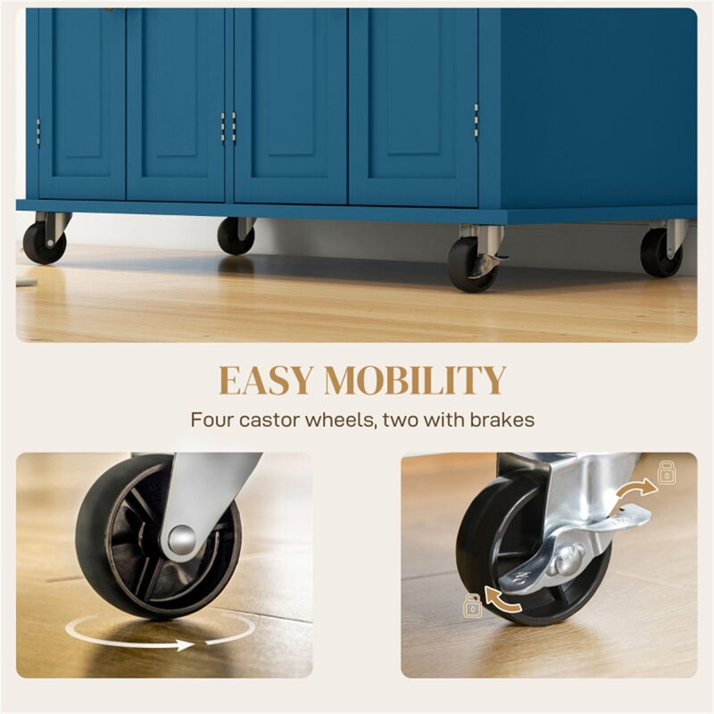 Kitchen Storage Cabinet Freestanding Pantry Organizer with Shelves & Doors