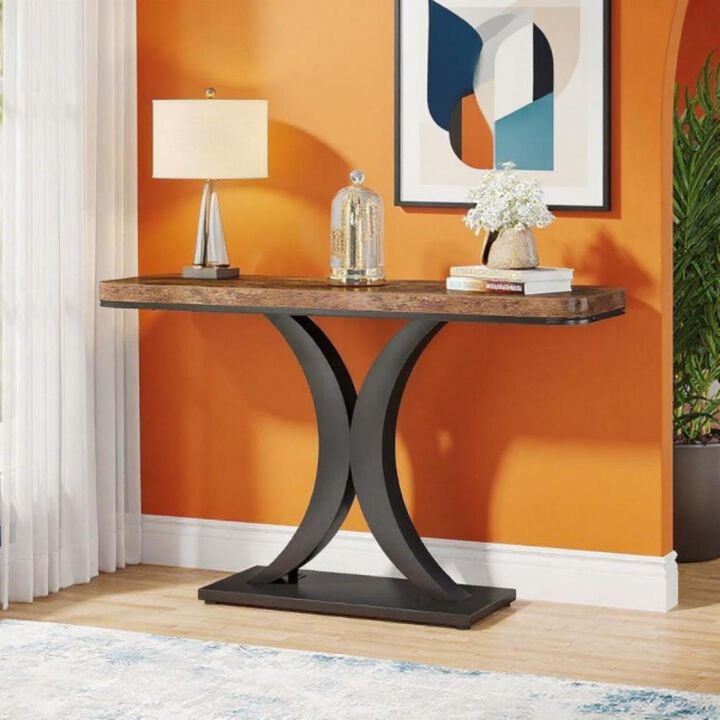 Modern living room table - Long console table for home decor and organization