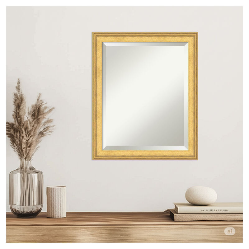 Owen Gold Beveled Wood Framed Wall Mirror