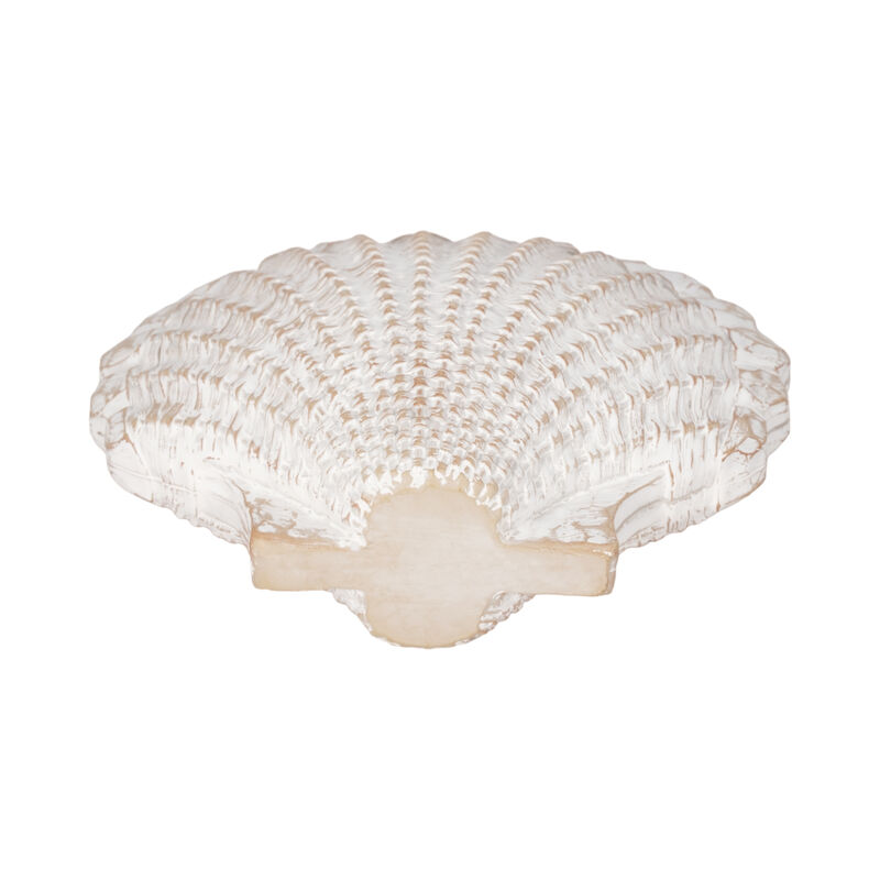 8" Sea Scallop Shell Woven Pattern, White image number 5