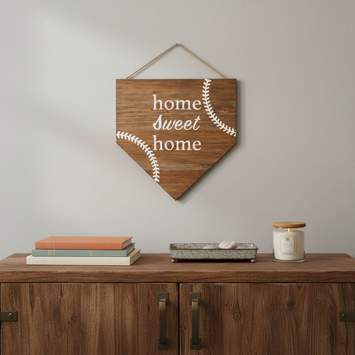 HomeRoots Set of Two Brown And White Home Sweet Home Wood Wall Decor